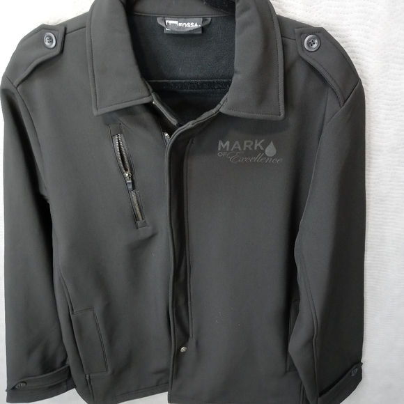 FOSSA Tiburon Polyester Stretch Shell JACKET mens Size XL Black zippered. 'Mark - Picture 2 of 9